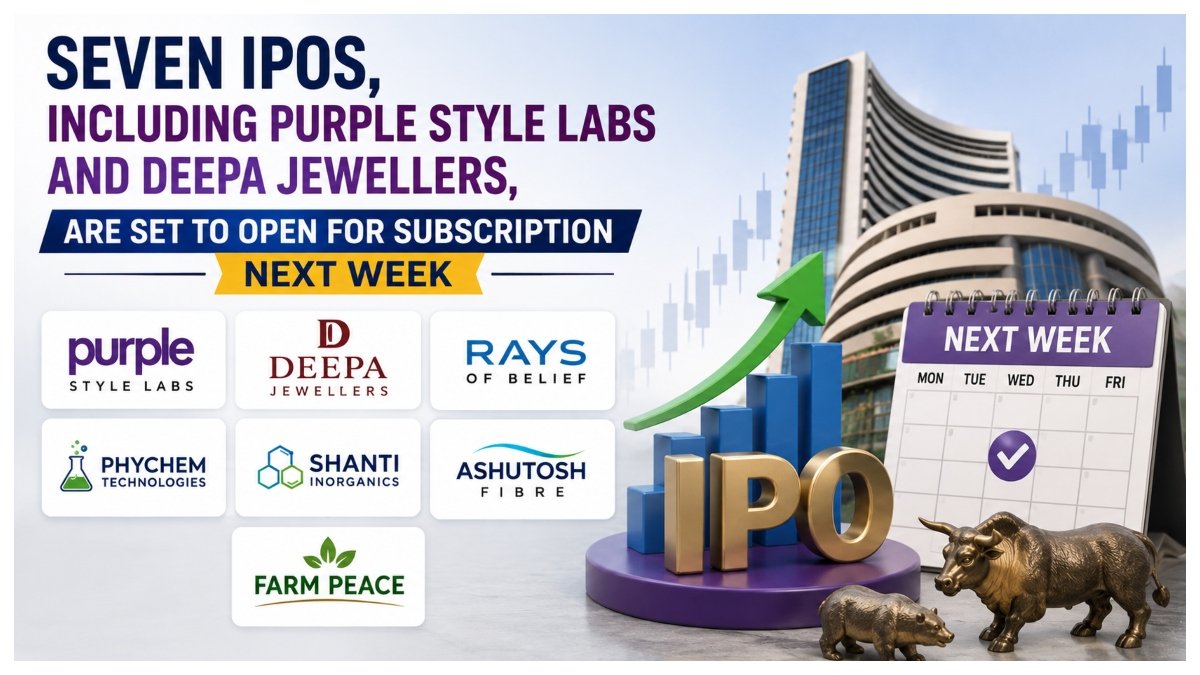 Seven IPOs, including Purple Style Labs and Deepa Jewellers, are set to open for subscription next week.