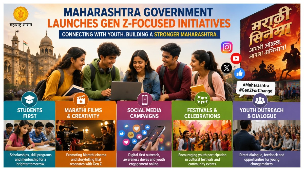 Maharashtra government launches Gen Z-focused initiatives involving students, Marathi films, social media campaigns, festivals and youth outreach.