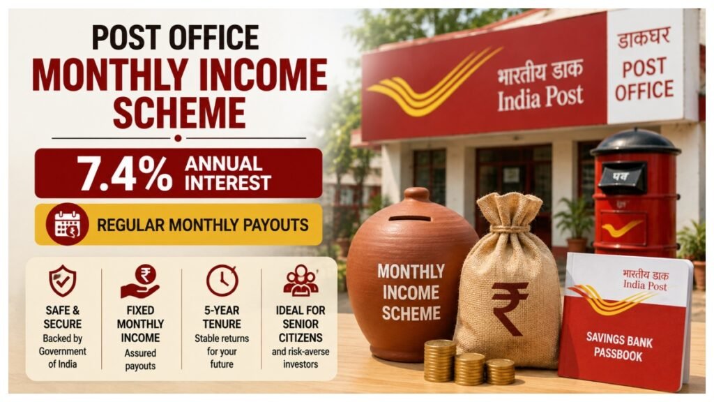 Post Office Monthly Income Scheme offers 7.4% annual interest and regular monthly payouts.