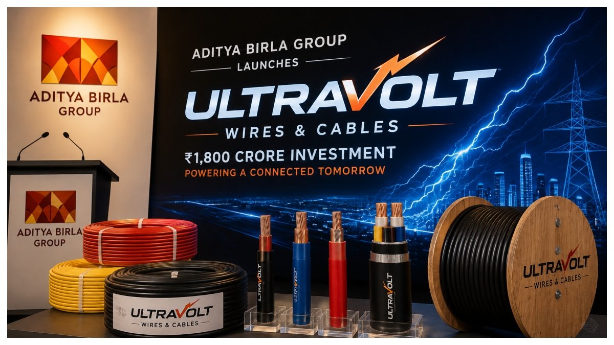 Aditya Birla Group launches Ultravolt wires and cables business with a ₹1,800 crore investment.
