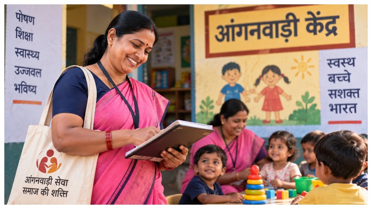 Uttar Pradesh Anganwadi workers receive a monthly honorarium hike to ₹12,000.-