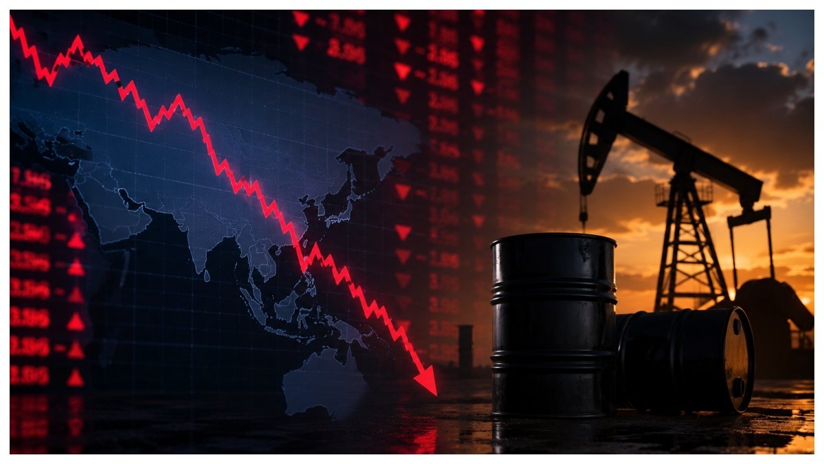 Asian stocks fall as crude oil prices surge.