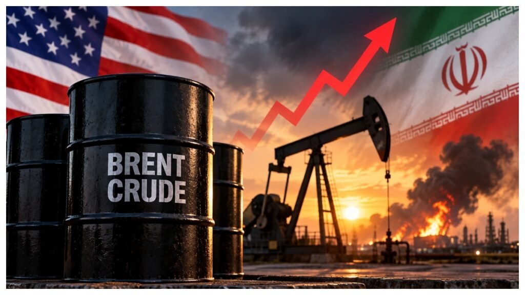 Brent crude rises above $105 as the US-Iran conflict fuels global oil supply fears.