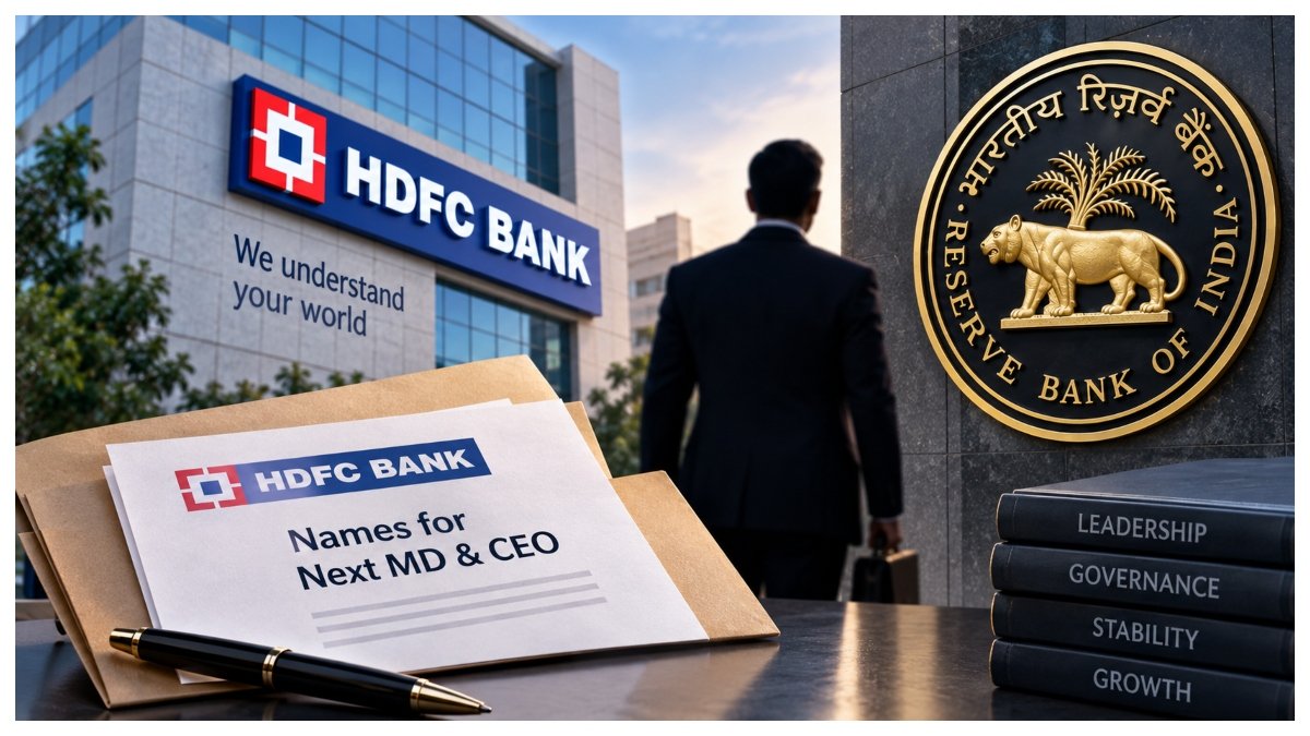 HDFC Bank submits two candidates' names to the RBI for its next MD and CEO as Sashidhar Jagdishan prepares to step down.