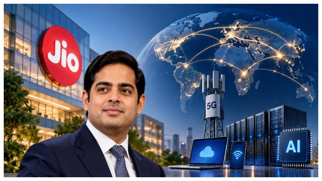 Akash Ambani-led Reliance Jio eyes global expansion with made-in-India connectivity, digital services, enterprise solutions and AI technology.