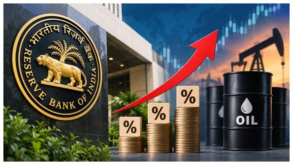 Reserve Bank of India building representing SBI Research's call for a 25-bps repo rate hike amid rising crude oil and inflation risks.