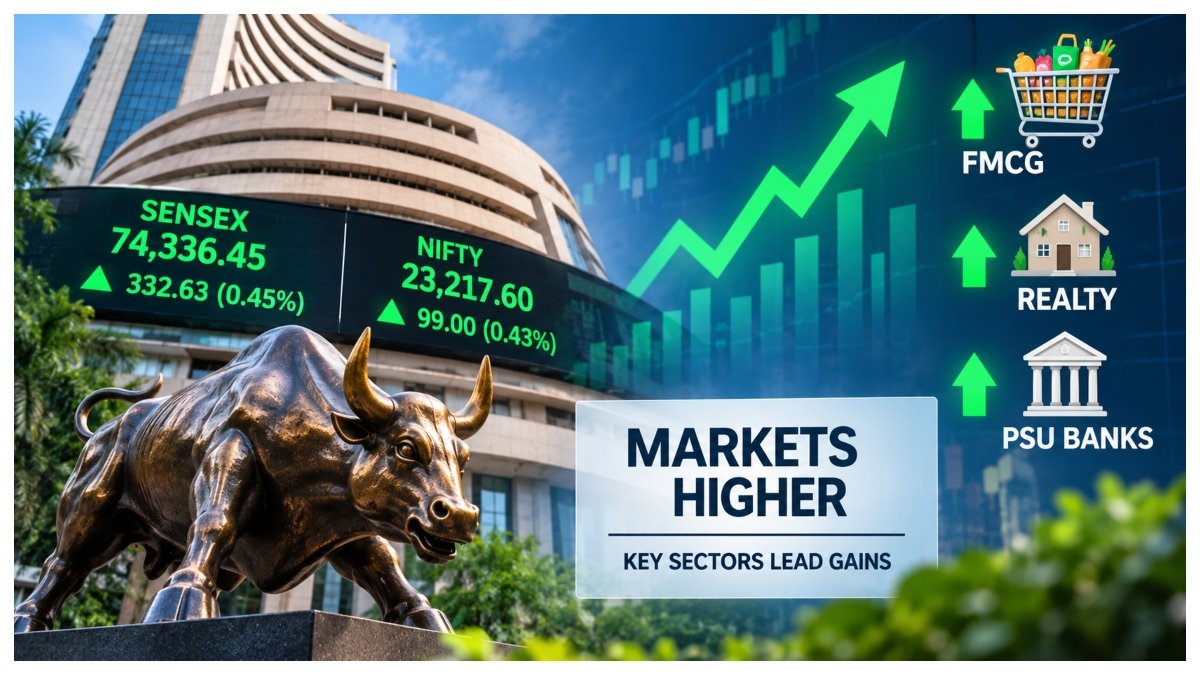 Sensex and Nifty rebound as FMCG, PSU banking and realty shares lead gains while investors await the Federal Reserve policy decision.