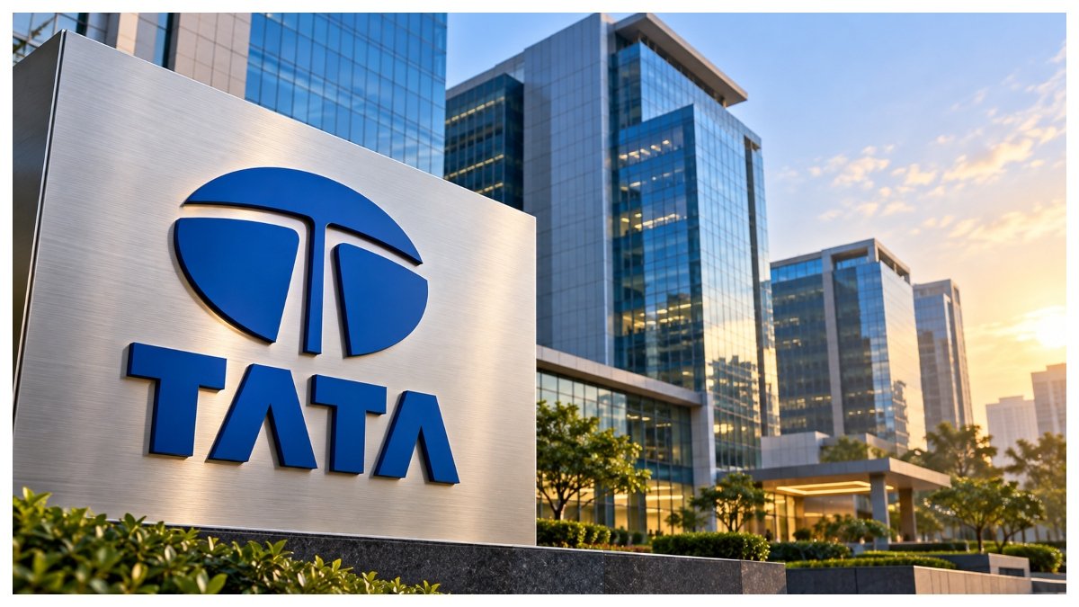 Tata logo illustrating the proposed Tata Sons merger.