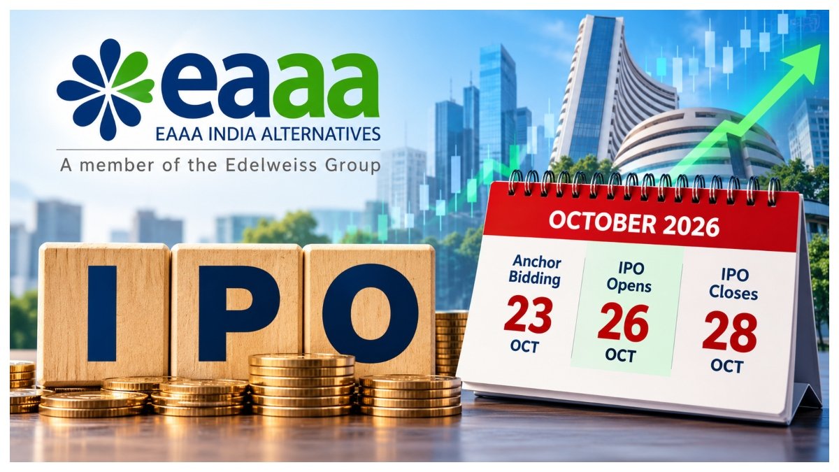 EAAA India Alternatives IPO worth Rs 1,200 crore opens October 26 as Edelweiss Group plans an Offer for Sale.