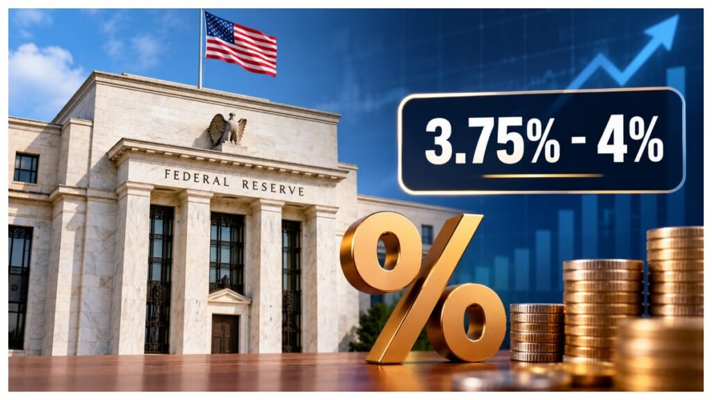 US Federal Reserve holds interest rates at 3.75%-4%.