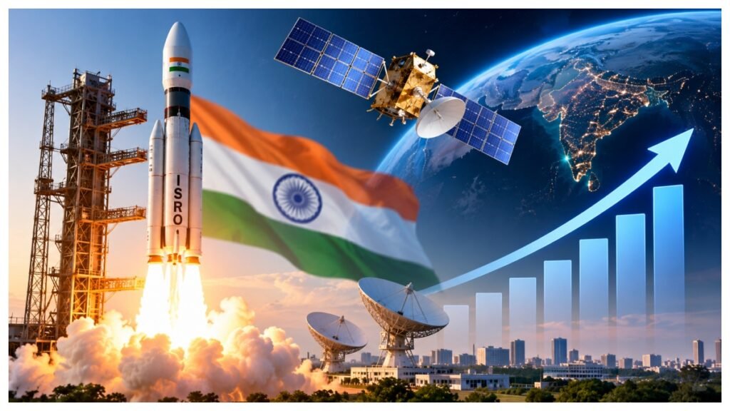 Indian aerospace industry growth driven by satellite launches, ISRO and private investment.