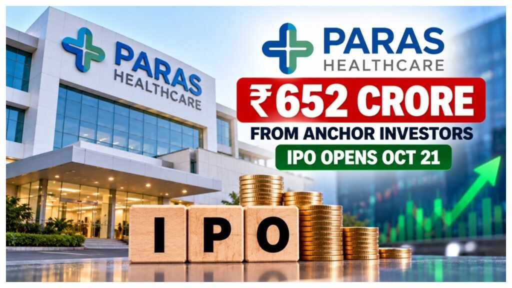 Paras Healthcare IPO raises Rs 652.5 crore from anchor investors ahead of October 21 opening.