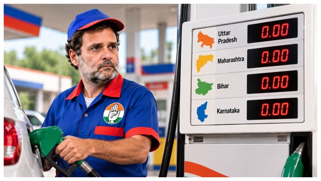 Piyush Goyal's AI-generated petrol pump jibe targeting Rahul Gandhi.